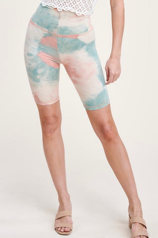 Tie-dye wash biker short