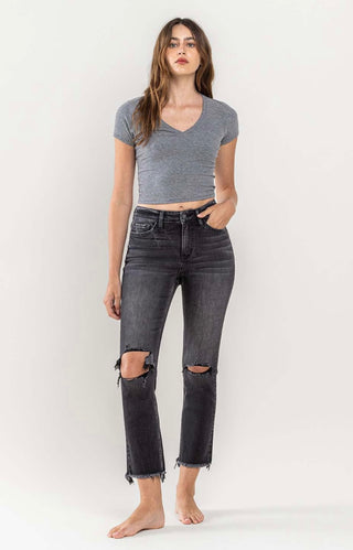 Vervet High Rise Stretch Distressed Crop Slim Straight