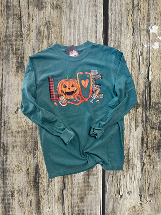 Fall Festive Nurse Comfort Color Long Sleeve