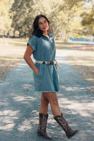 Frayed Denim Dress