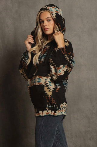 Aztec Hooded Top