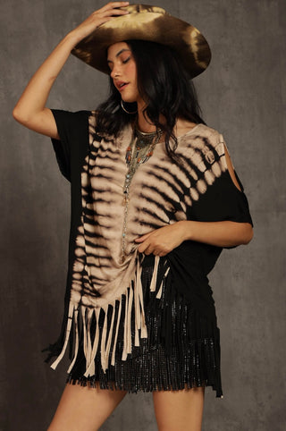 Tie Dye Fringe Top