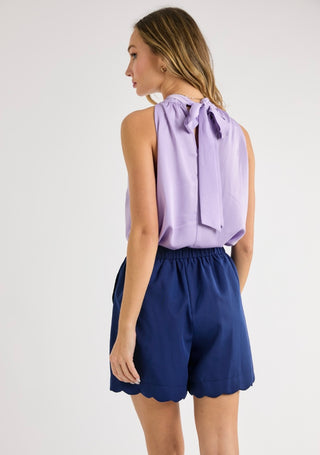 Satin Bow Back Top