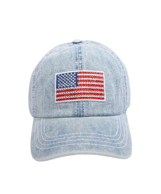 Rhinestone America Hat