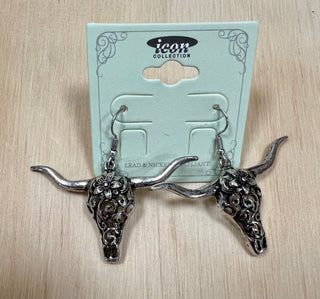 Paisley Steer Head Earring