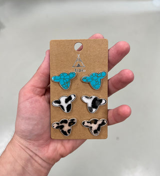 Cow Head Earring Set