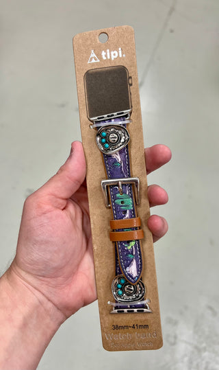 Gemstone Cowboy Leather Watchband