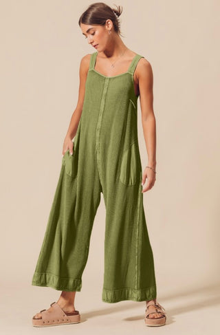 Waffle Wide Leg Jumpsuit