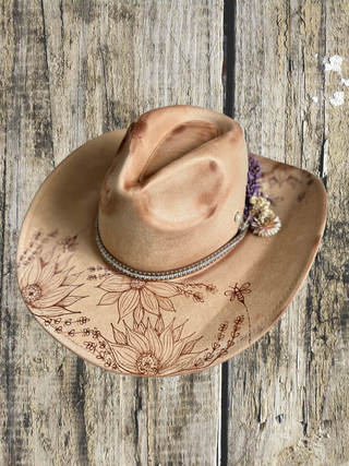 Handmade Burned Cattleman Hat