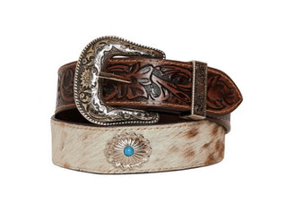 Mirky Brown Hand Tooled Leather Belt