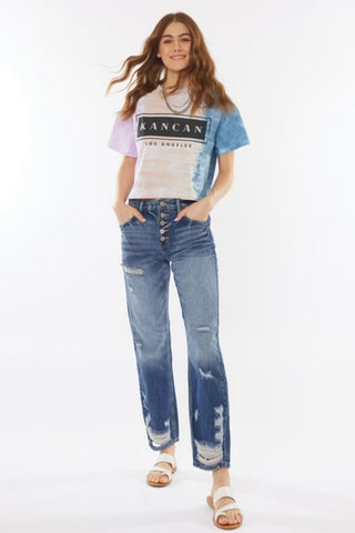 KanCan High Rise Straight Fit Denim